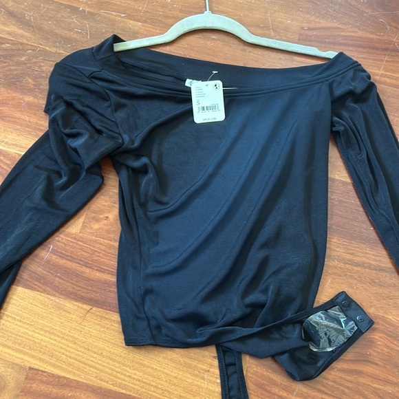 New w/tags, free people, intimately free size small black, one shoulder bodysuit - Picture 2 of 6